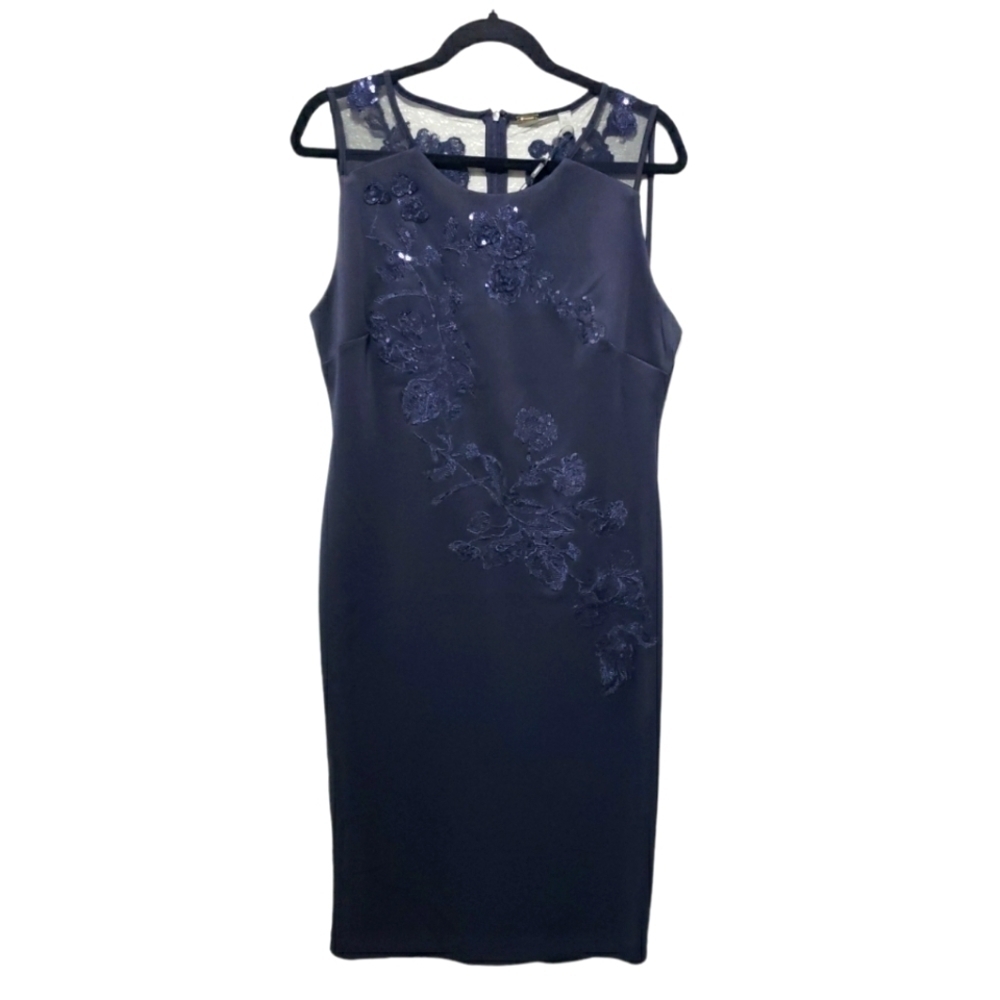 Nwt Tahari Dress, Color Navy Blue, Size 12